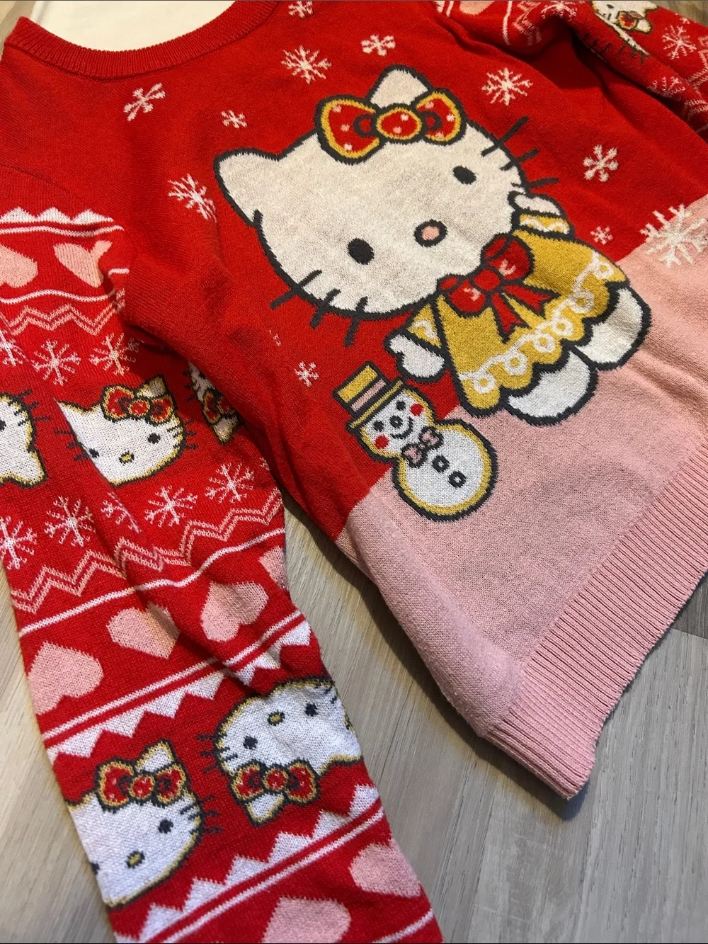 Hello Kitty Red and Pink Holiday Sweater size girls 8